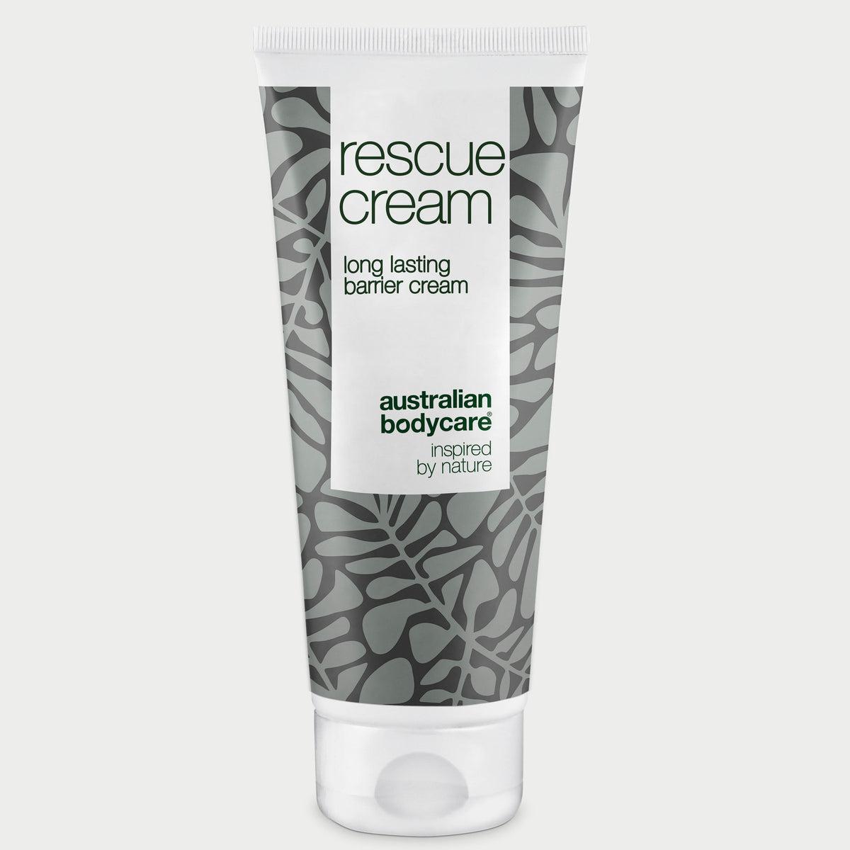 Tube med Australian Bodycare Barrierekrem Rescue Cream for irritert og skadet hud