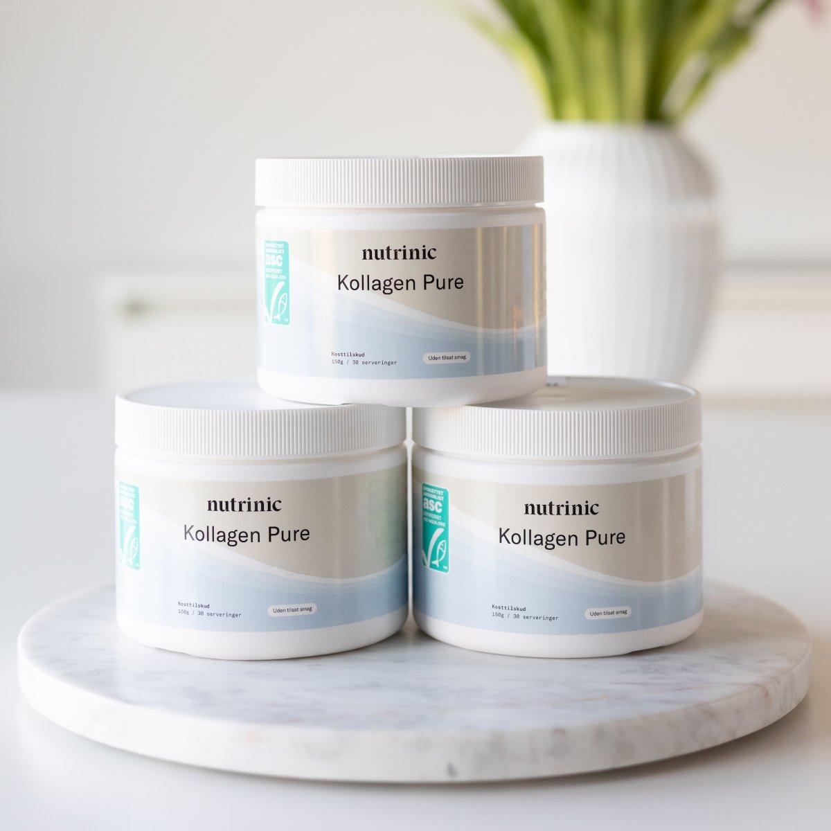 Nutrinic Kollagen Pure 150 gram boks med rent hydrolysert kollagenpulver fra Stay Beautiful