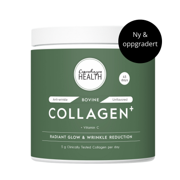 Bovine Collagen Plus pulver fra Copenhagen Health, beige boks med bovint kollagen