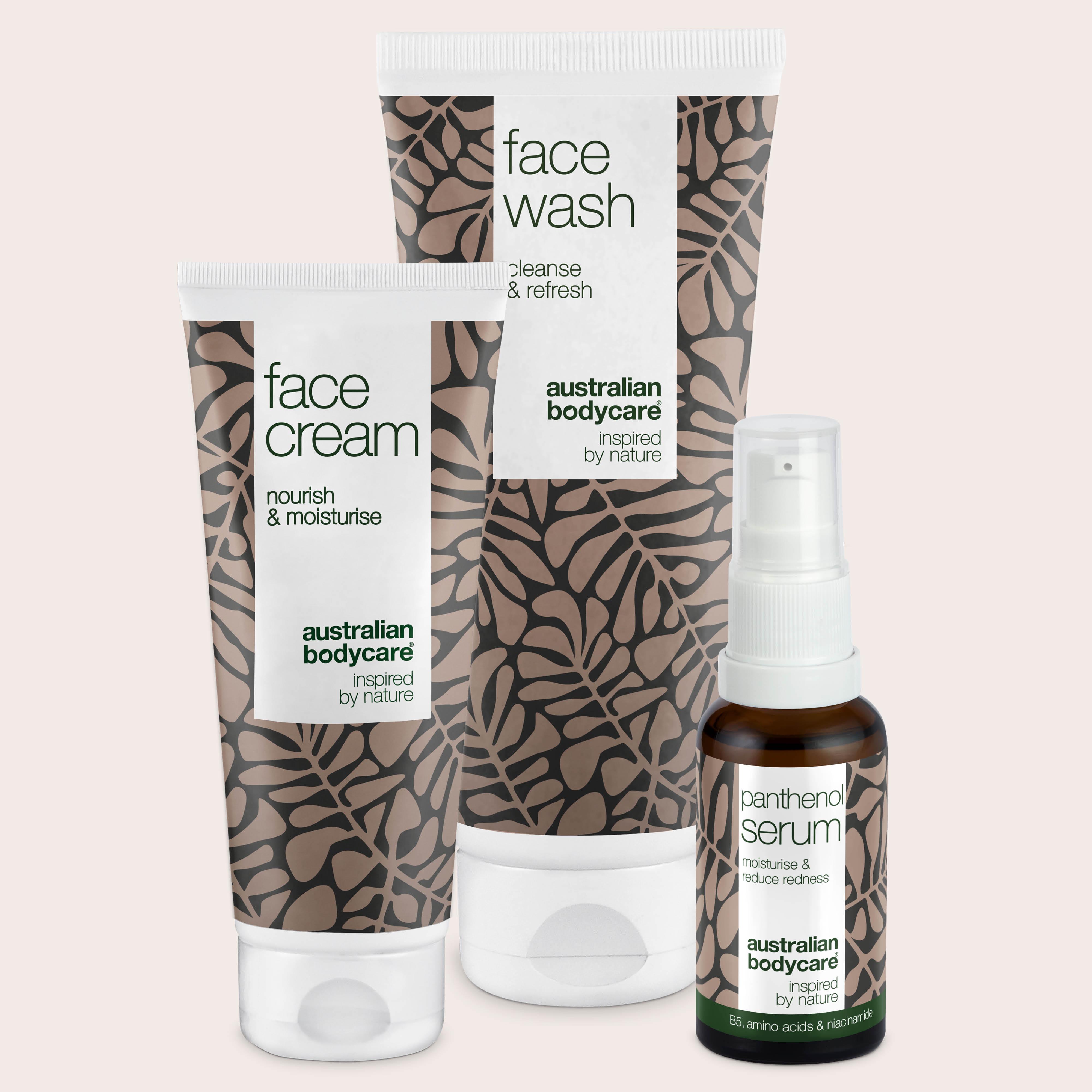 Australian Bodycare 3-sett for rosacea, rødme og sensitiv hud