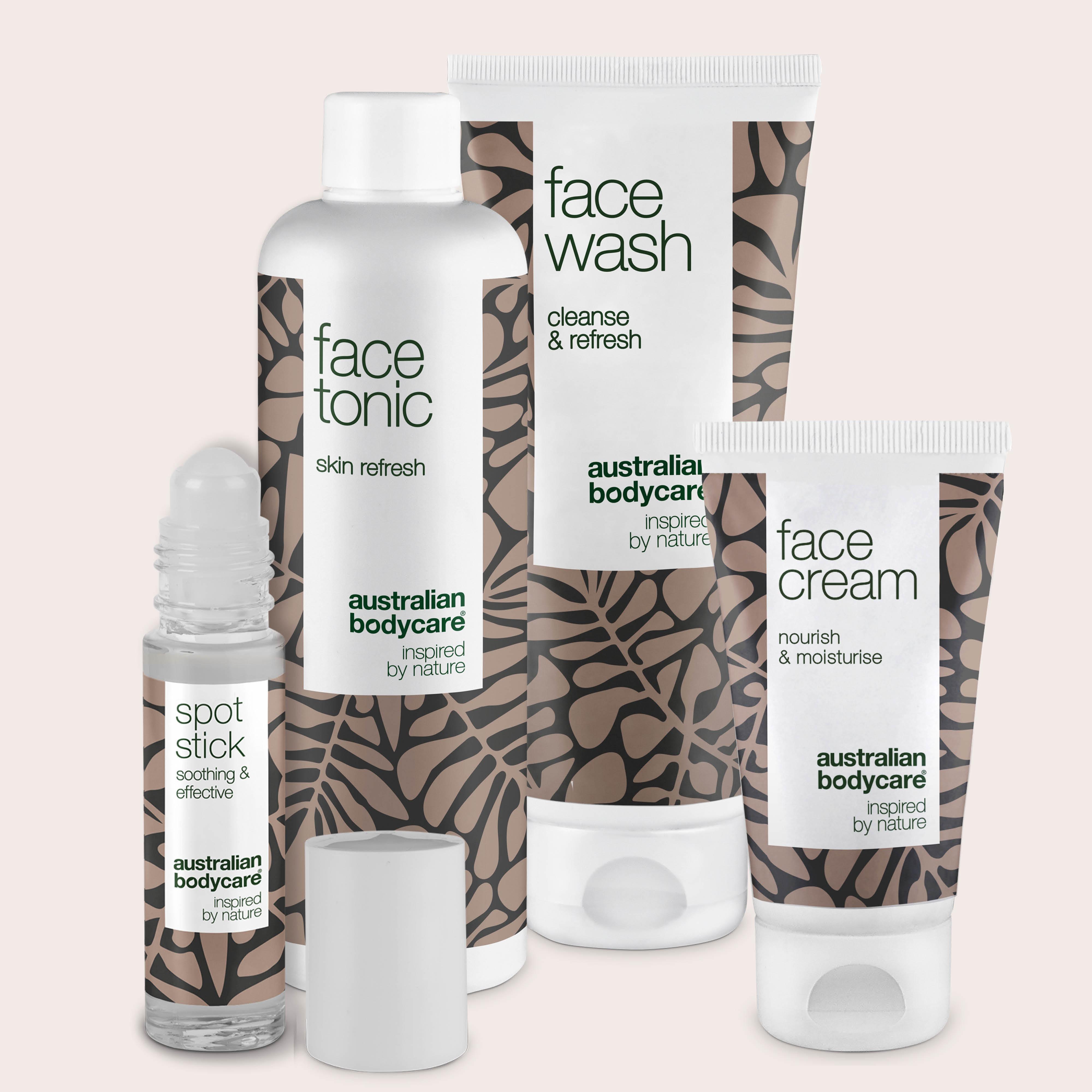 Australian Bodycare Ansiktspakken med 4 produkter for kviser og uren hud