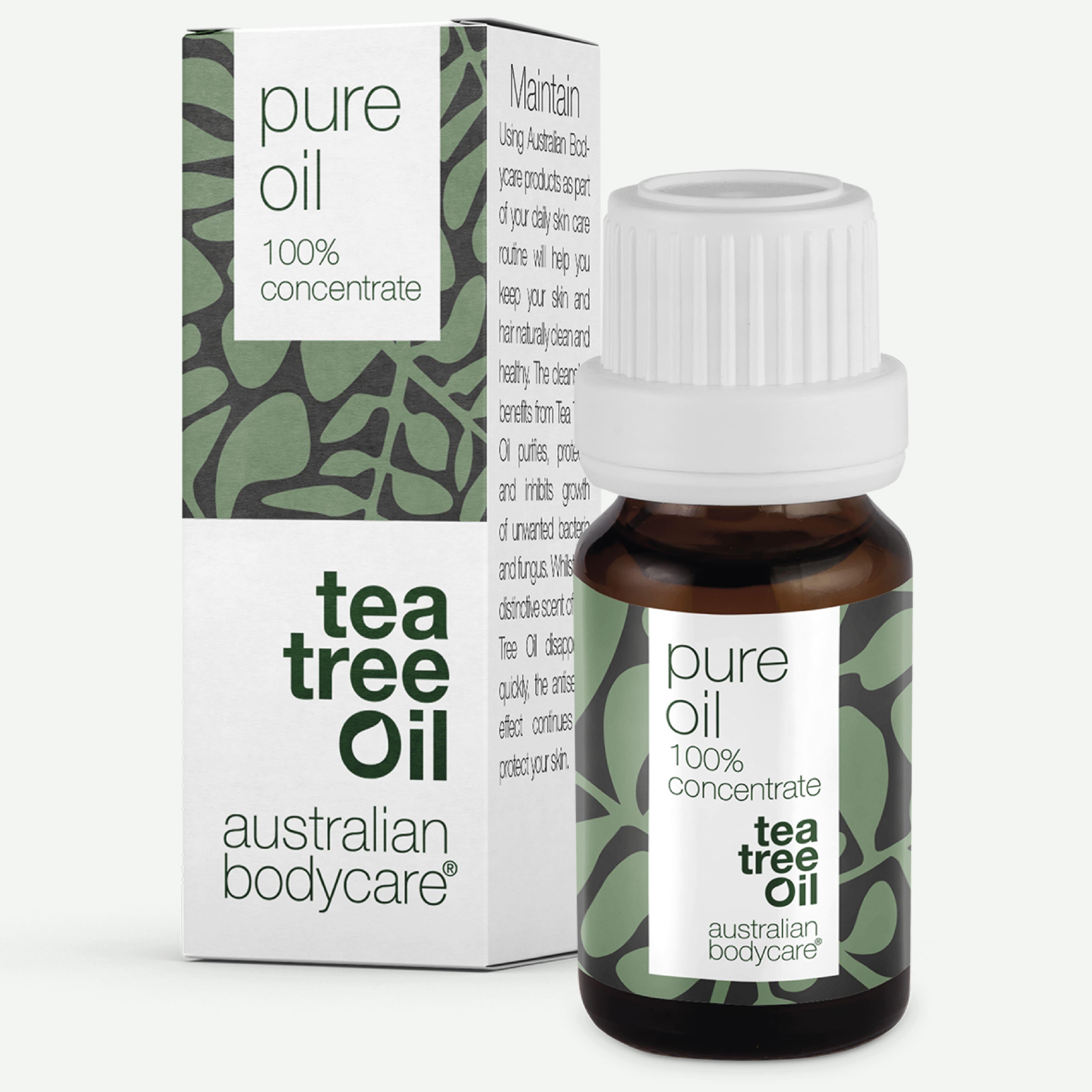 Flaske med 100 % ren tetreolje fra Australian Bodycare
