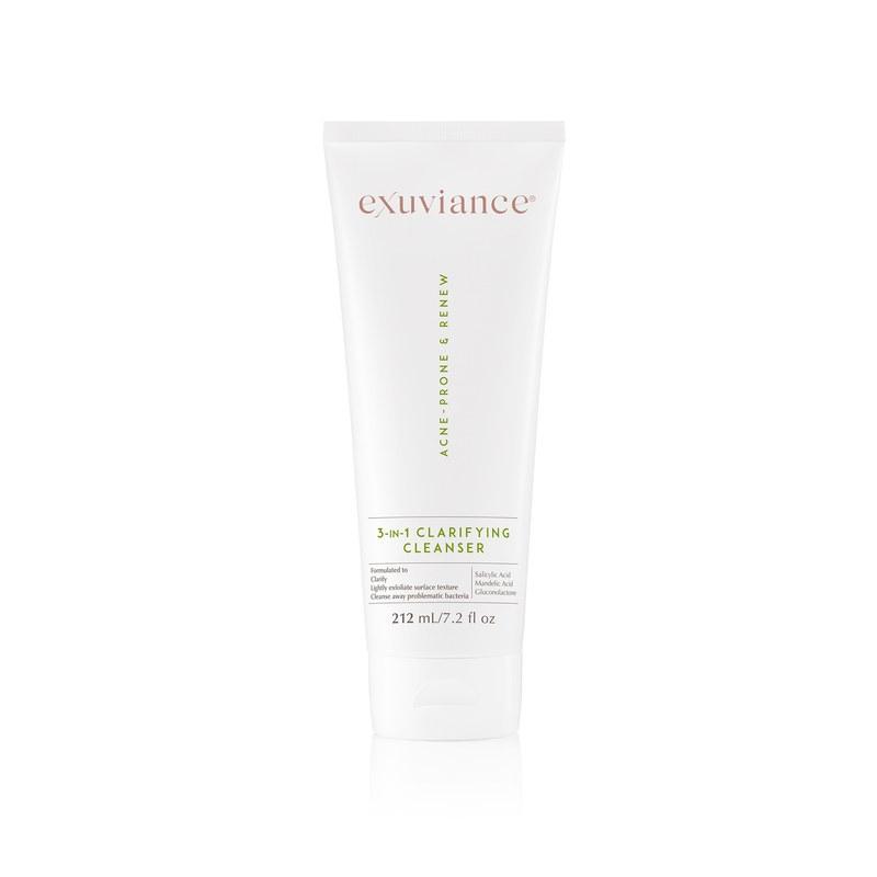 Exuviance 3-in-1 Clarifying Cleanser 212 ml, stor flaske gelrens som renser, eksfolierer og klargjør huden