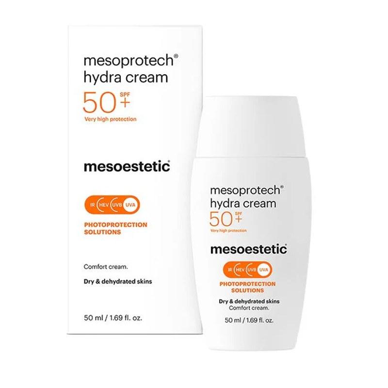 Mesoestetic Mesoprotech Hydra Cream 50+ 50 ml, solkrem med ceramider for tørr og dehydrert hud