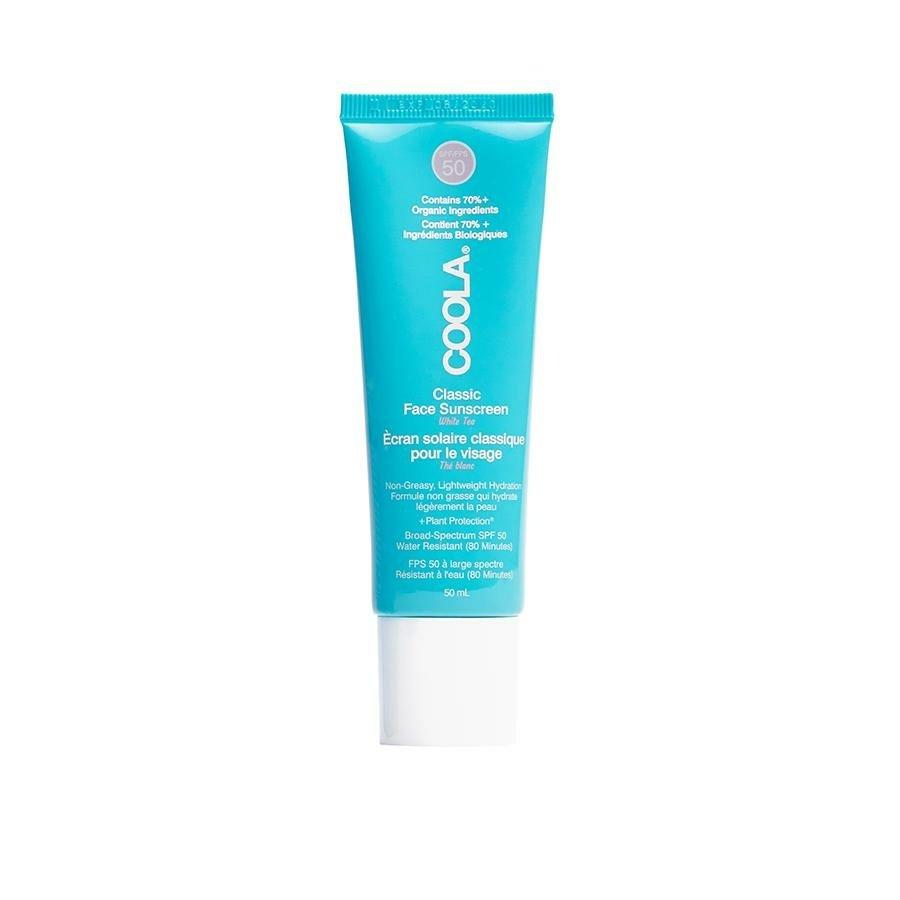 COOLA Classic Face Lotion White Tea SPF 50, lett hverdagssolkrem med over 70 prosent økologiske ingredienser